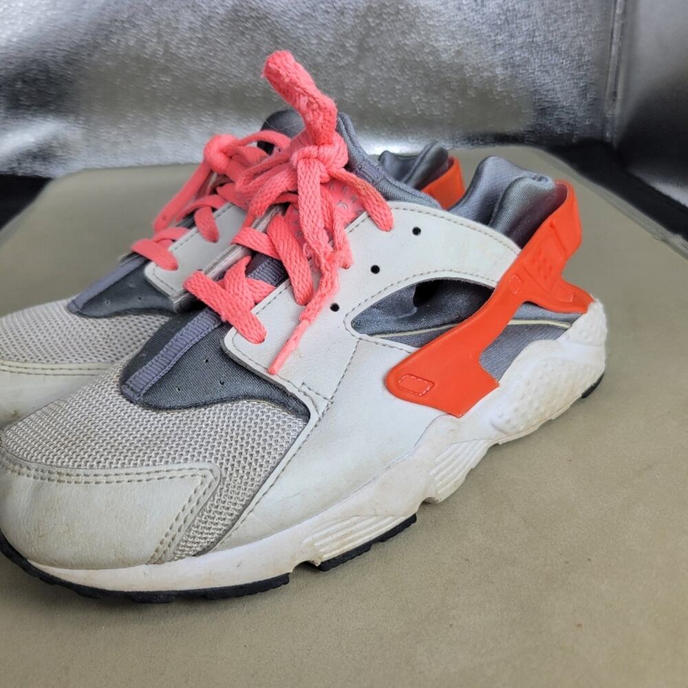 Nike Air Huarache Shoes Girl Size 3 Grey Run Pure Platinum Lava Sneaker Athletic - Picture 7 of 14